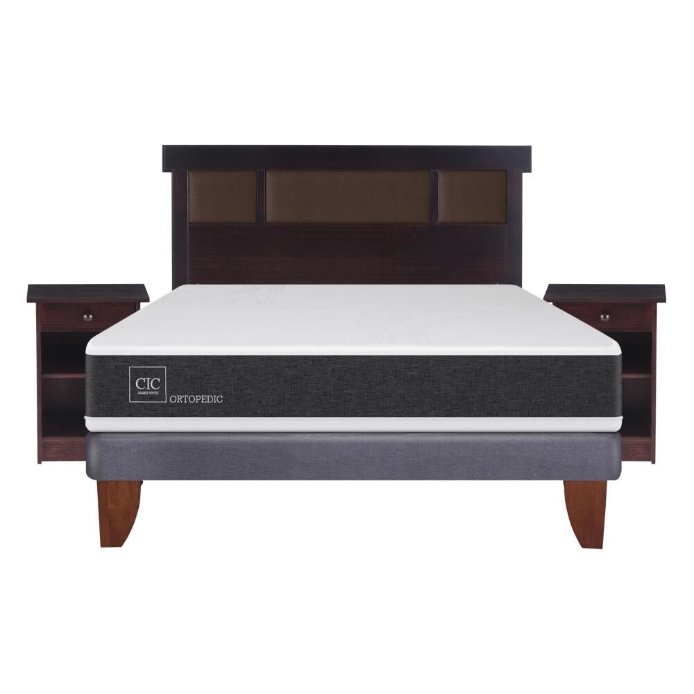 Cama Europea Cic Ortopedic / 2 Plazas / Base Normal + Set De Maderas image number 0.0