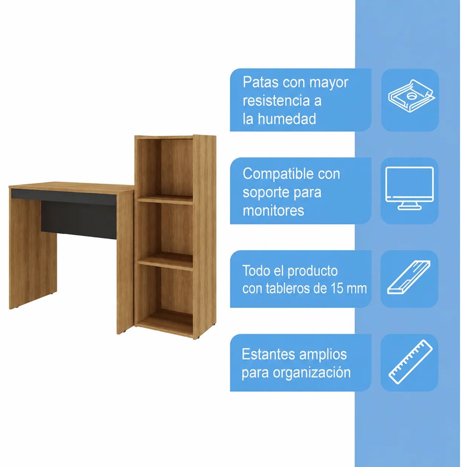 Combo Mons Home Office Librero + Escritorio image number 5.0