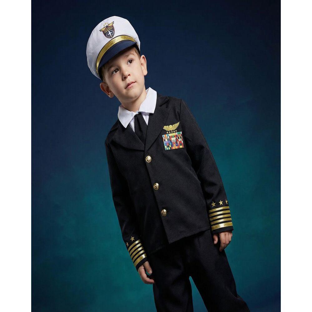Disfraz Capit&aacute;n Naval Infantil Con Chaqueta, Gorra Y Pantal&oacute;n Para Carnaval, Halloween, Teatro Y Fiesta Tem&aacute;tica image number 6.0
