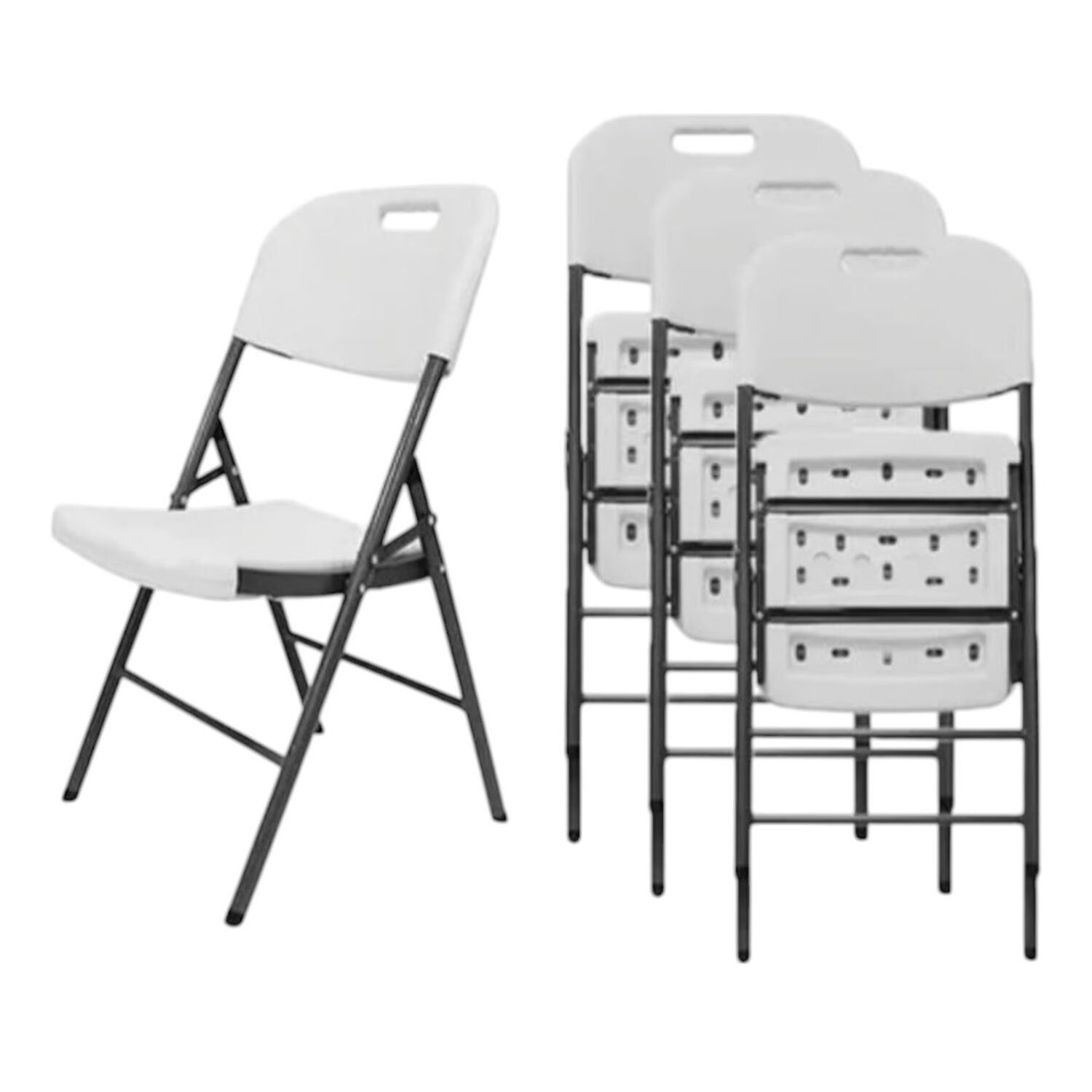 Set X4 Sillas Plegables De Plastico Para Fiestas Y Eventos Color Blanco image number 1.0