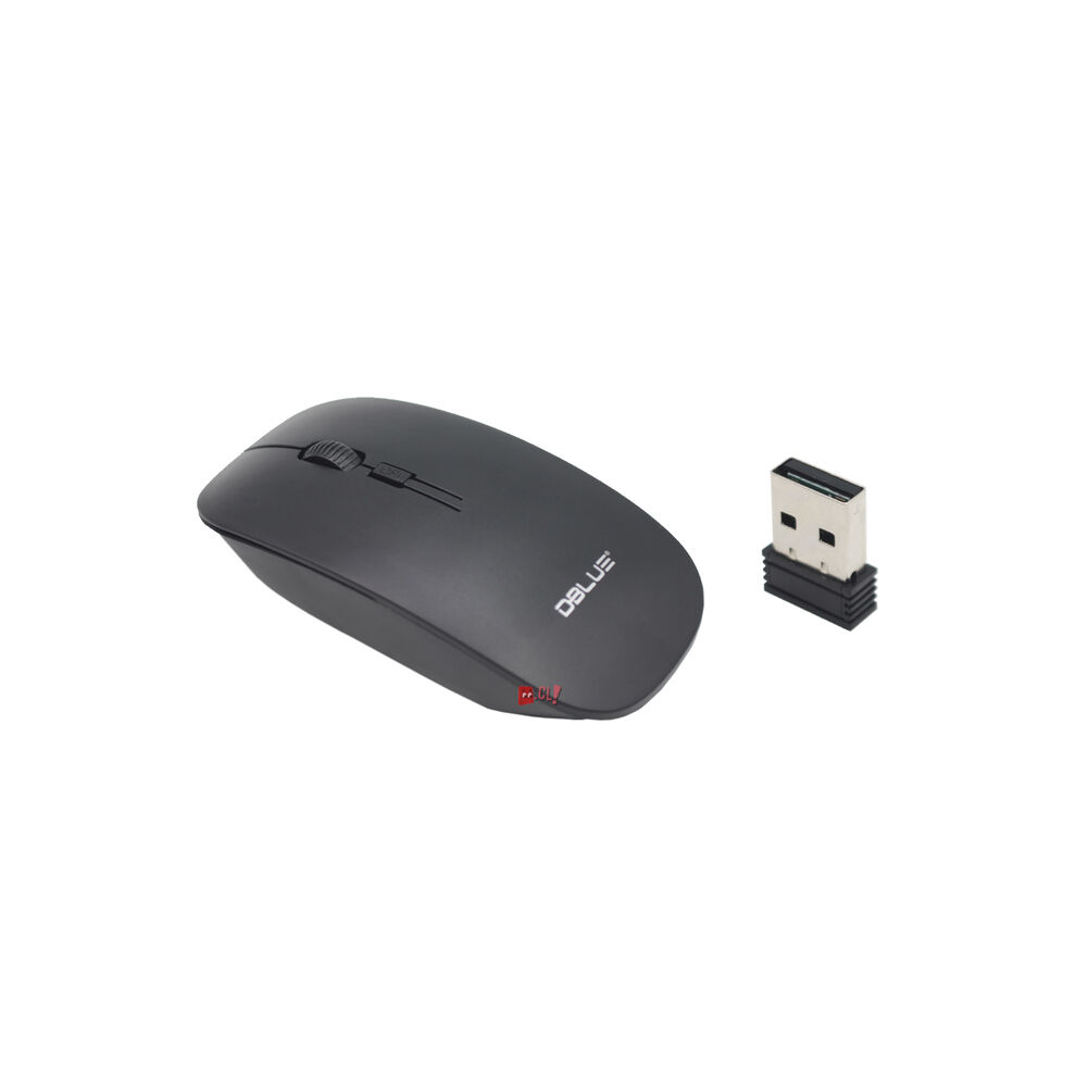 Mouse Óptico Inalámbrico Diseño Plano Color Negro - Ps image number 1.0
