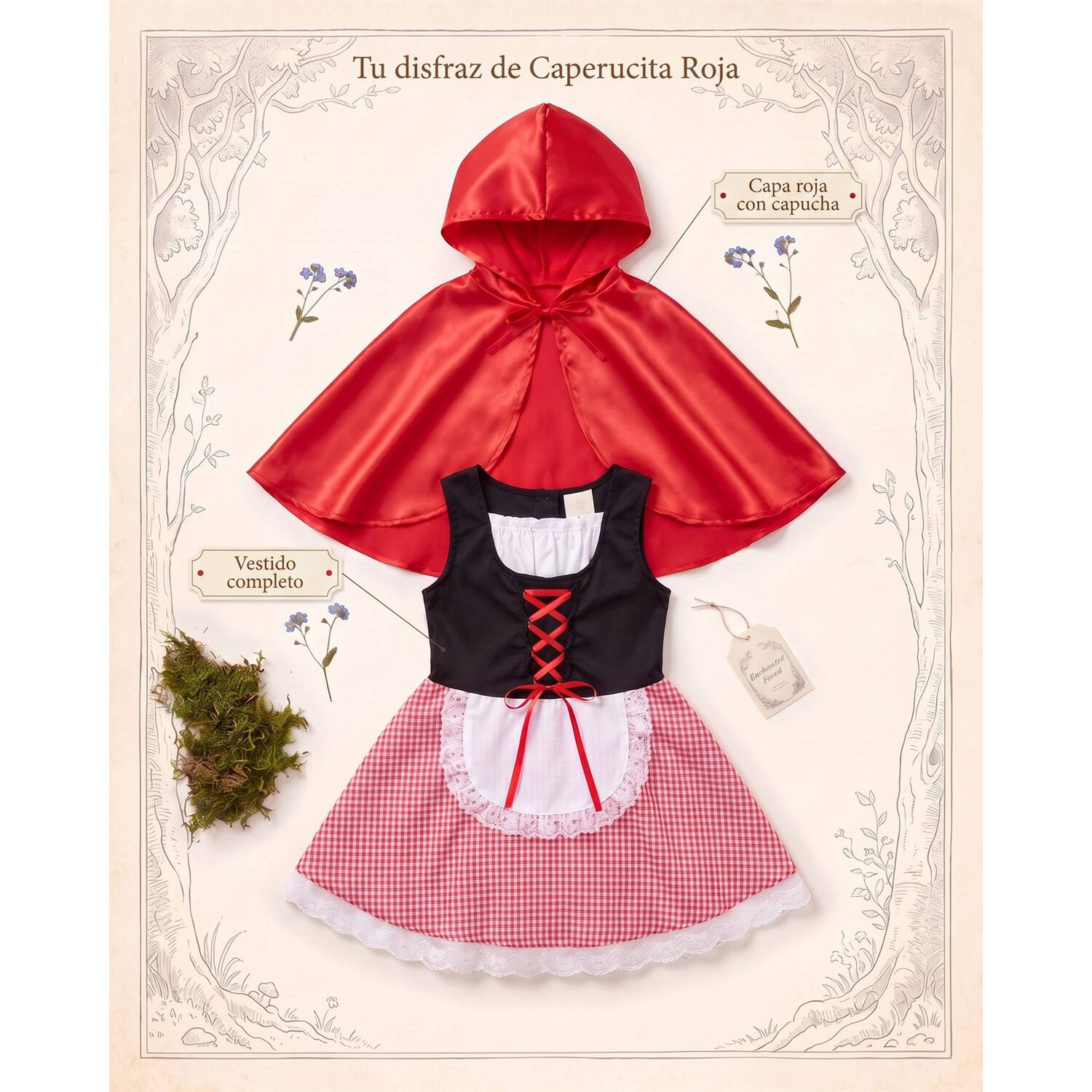 Disfraz Cuento Infantil Caperucita Roja Completo image number 25.0