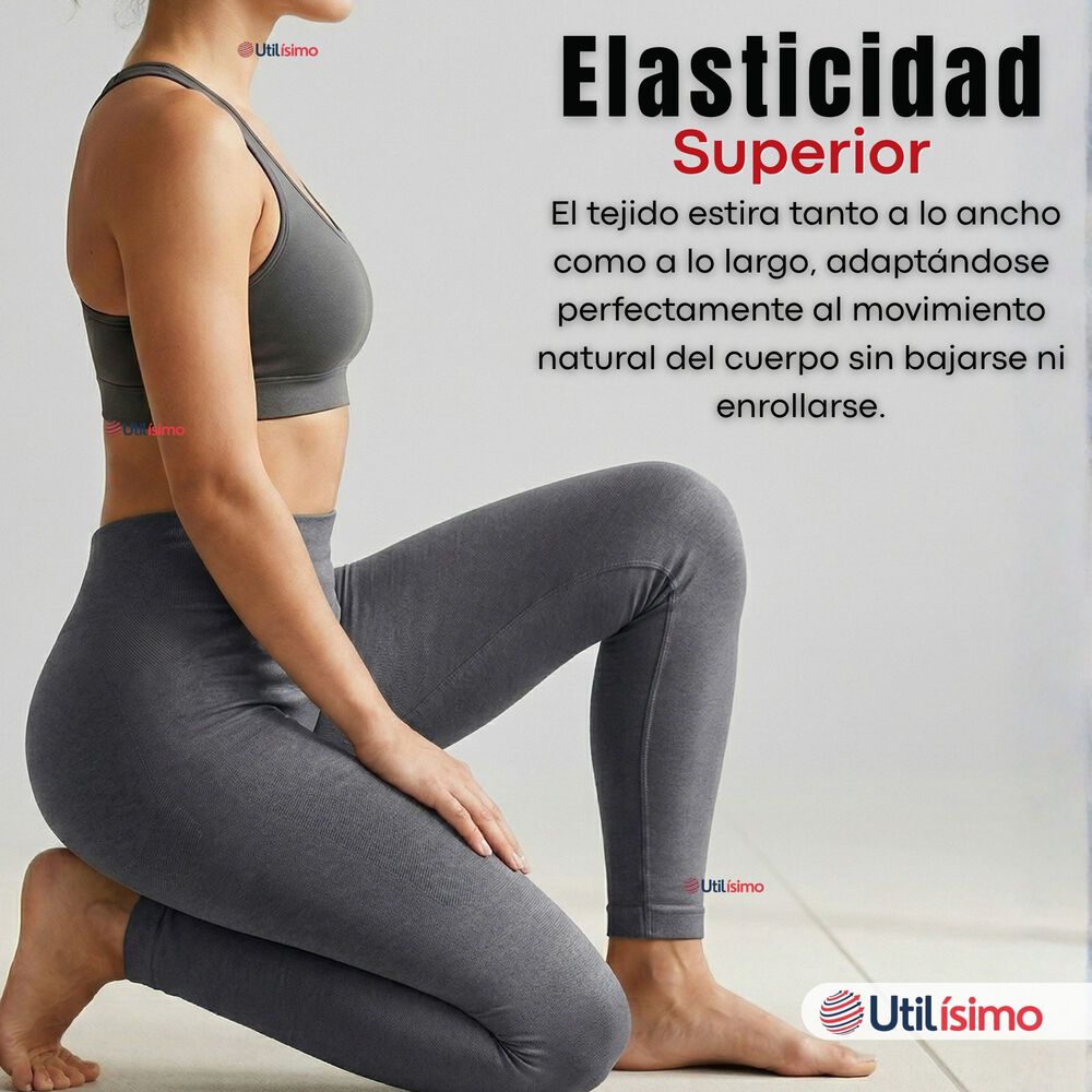 Calza Panty Polar T&eacute;rmica Sin Costura Tiro Alto Elasticada Gris image number 5.0