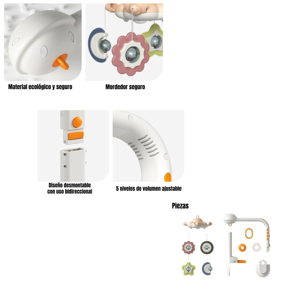 M&oacute;vil Proyector Luz Bluetooth Giratorio Tm188 Lubabycas image number 6.0