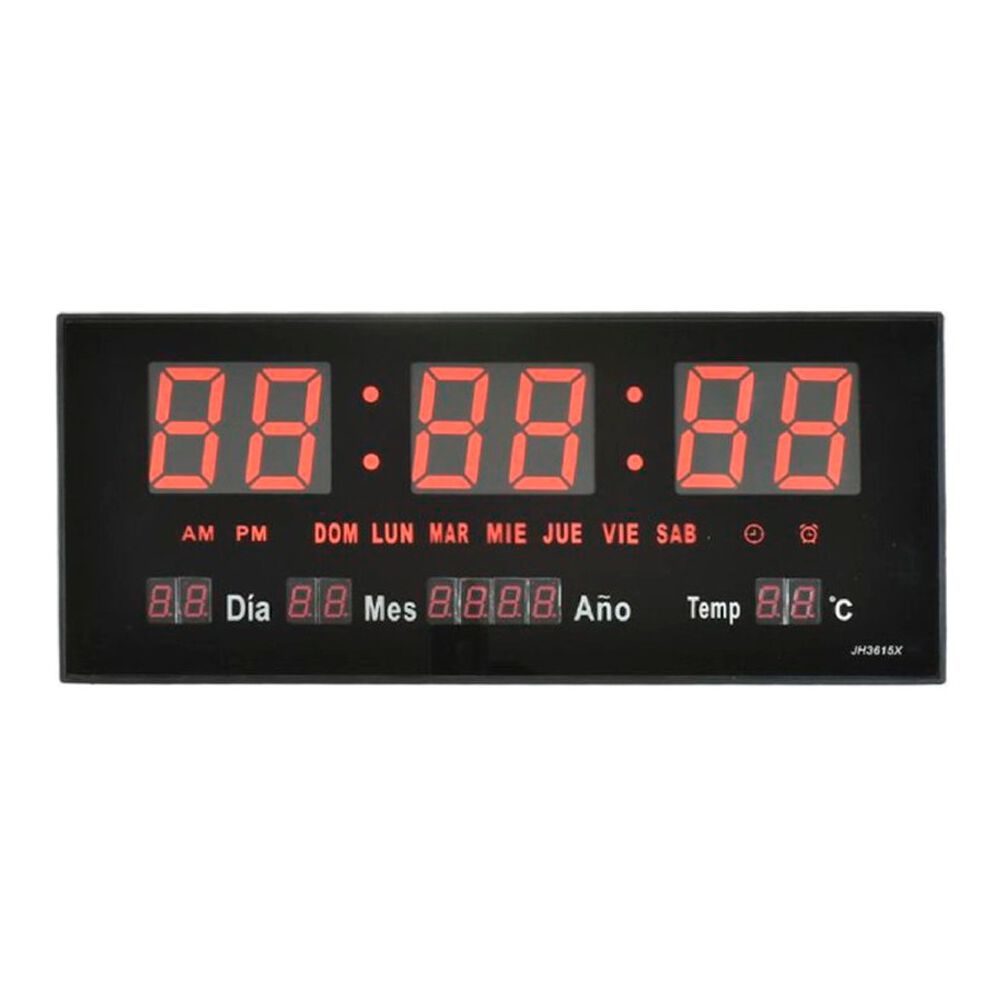 Reloj Digital Rectangular De Pared Pantalla Led Alta Visibilidad image number 0.0