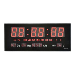 Reloj Digital Rectangular De Pared Pantalla Led Alta Visibilidad