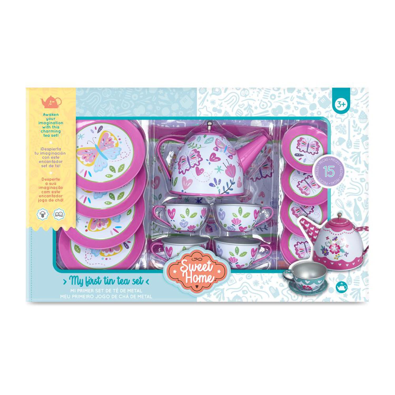 Set De T&eacute; De Metal Sweet Home image number 4.0