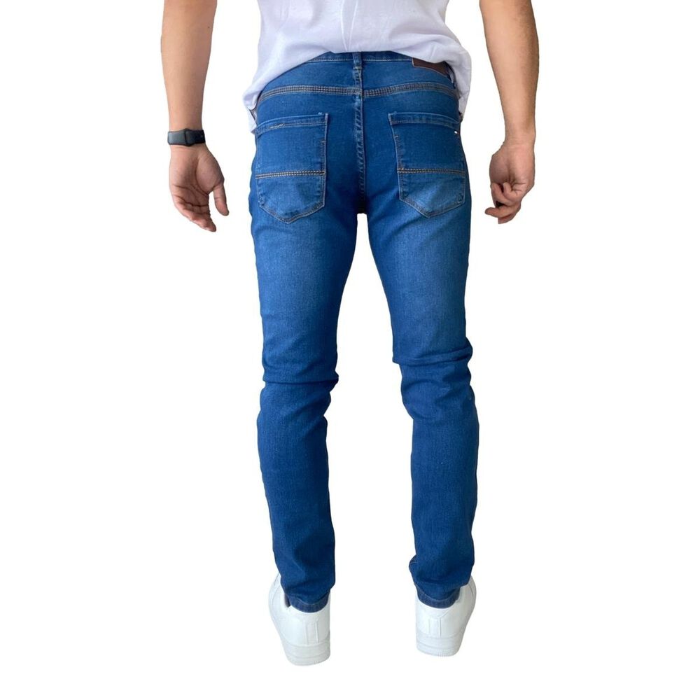 Jeans Hombre Elasticados Slim Azul image number 6.0