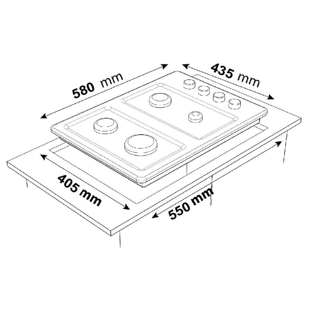 Kit De Cocina Sindelen Horno He-7200in + Encimera Cocina Ceg-4600in image number 6.0