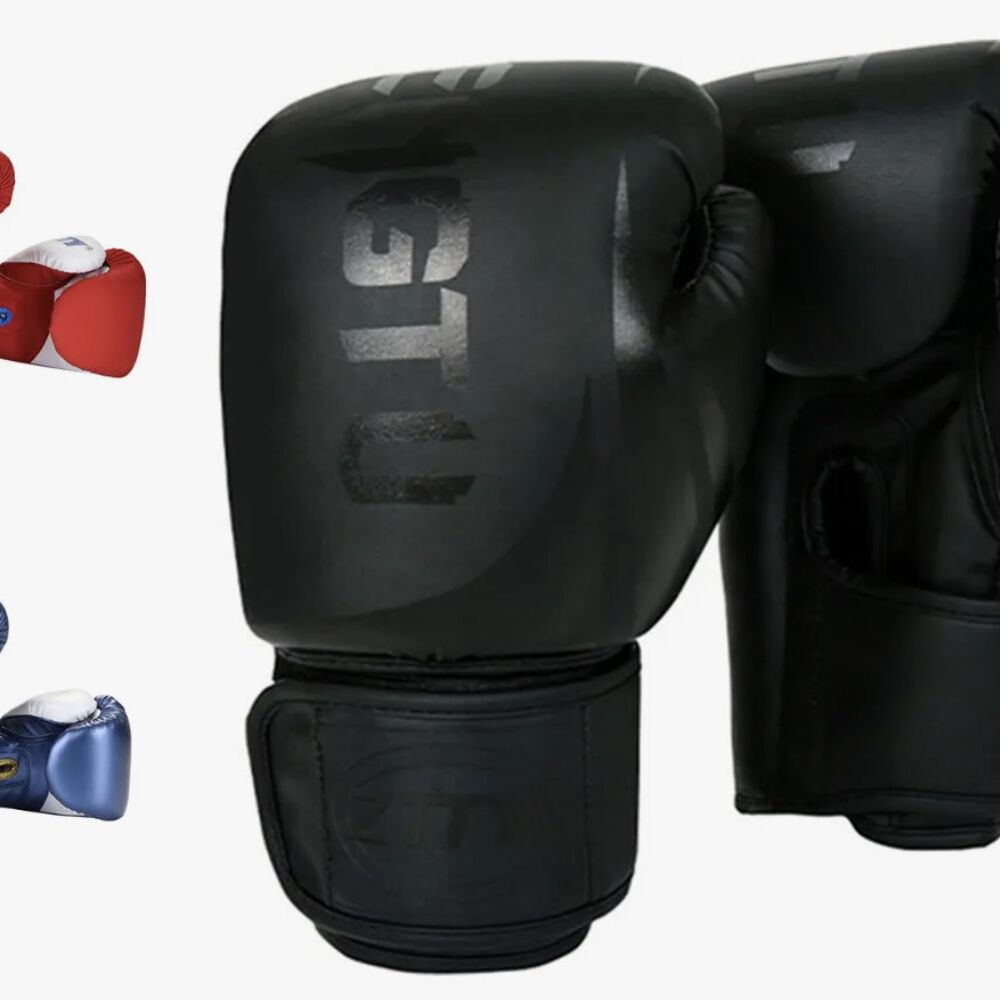 Guantes De Boxeo Profesional De Alta Calidad Negro 14oz image number 0.0