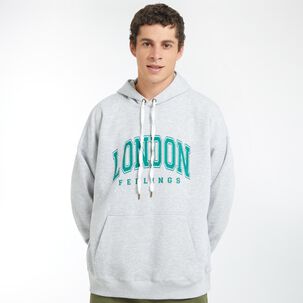 Poler&oacute;n Canguro Oversize Cuello Redondo Con Capucha Hombre Skuad