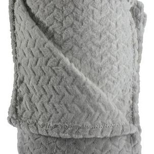 Frazada Andes Jacquard Flannel Gris 1.5 Plaza