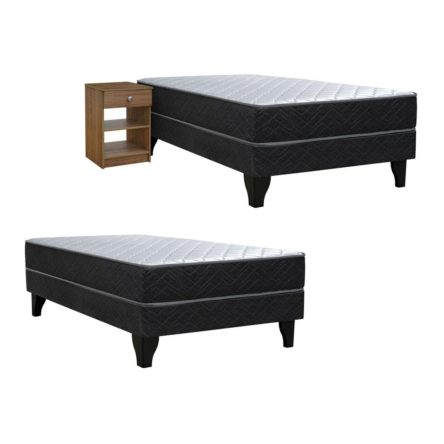 Cama Europea Celta Cadiz / 1 Plaza / Base Normal + Velador image number 0.0