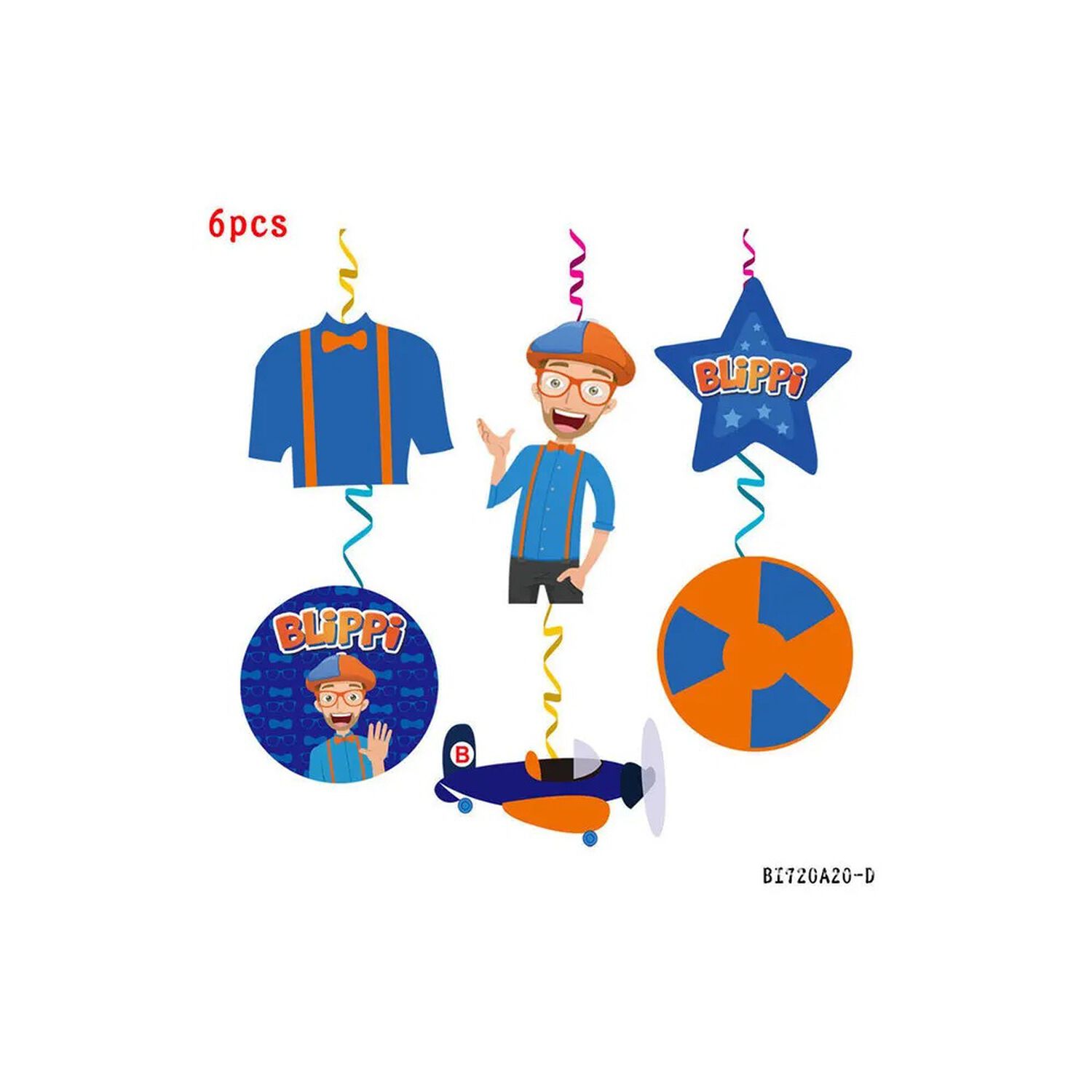 Pack Cumplea&ntilde;os Blippi Globos Toppers Cinta, Cotillon Y Mas image number 2.0