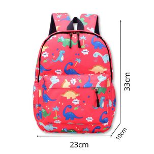 Mochila Infantil Escolar 30cm Unisex 3 A 6 Años Rojo Dinosaurios