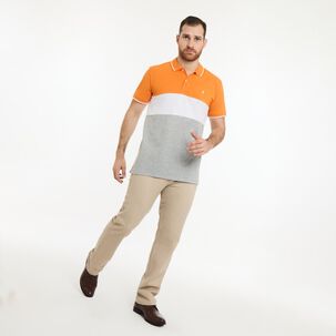Polera Bloque Color Regular Manga Corta Cuello Piqué Hombre Herald