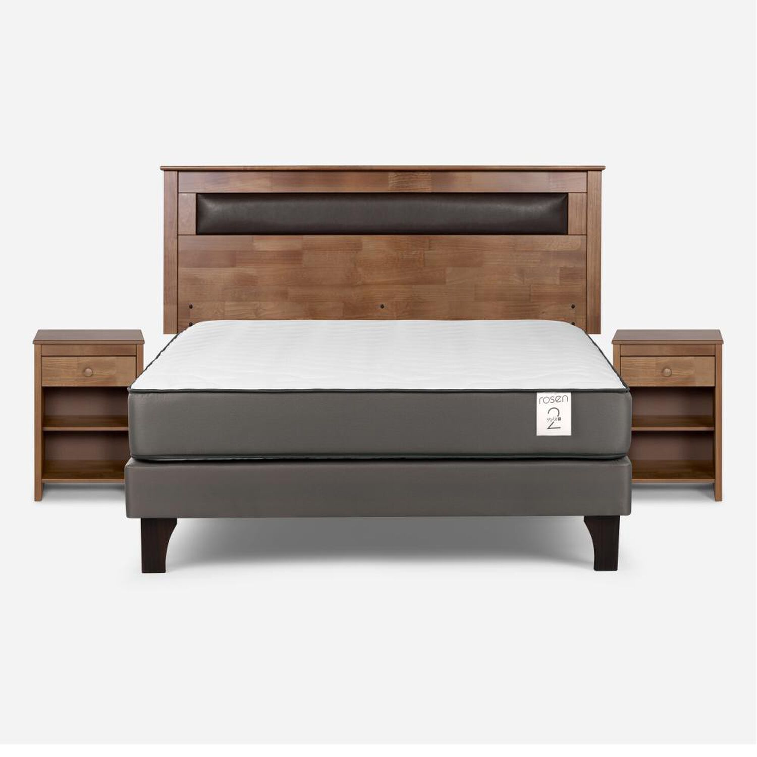 Cama Europea Rosen New Style 2 Plus / 2 Plazas / Base Normal + Set De Maderas image number 0.0