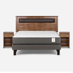 Cama Europea Rosen New Style 2 Plus / 2 Plazas / Base Normal + Set De Maderas