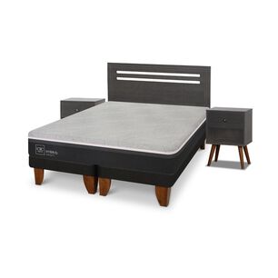 Cama Europea Cic Hybrid Smart / 2 Plazas / Base Dividida + Set De Maderas
