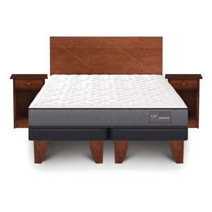 Cama Europea Cic Anatomic / 2 Plazas / Base Dividida + Set De Maderas