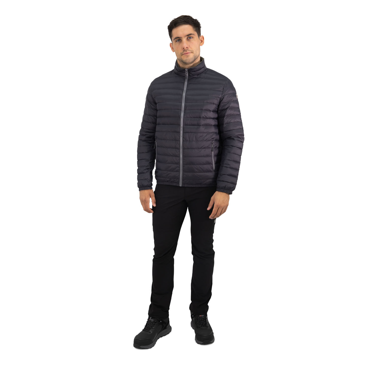 Parka Pluma Hw Goose Reversible Negro/verde Oliva image number 9.0