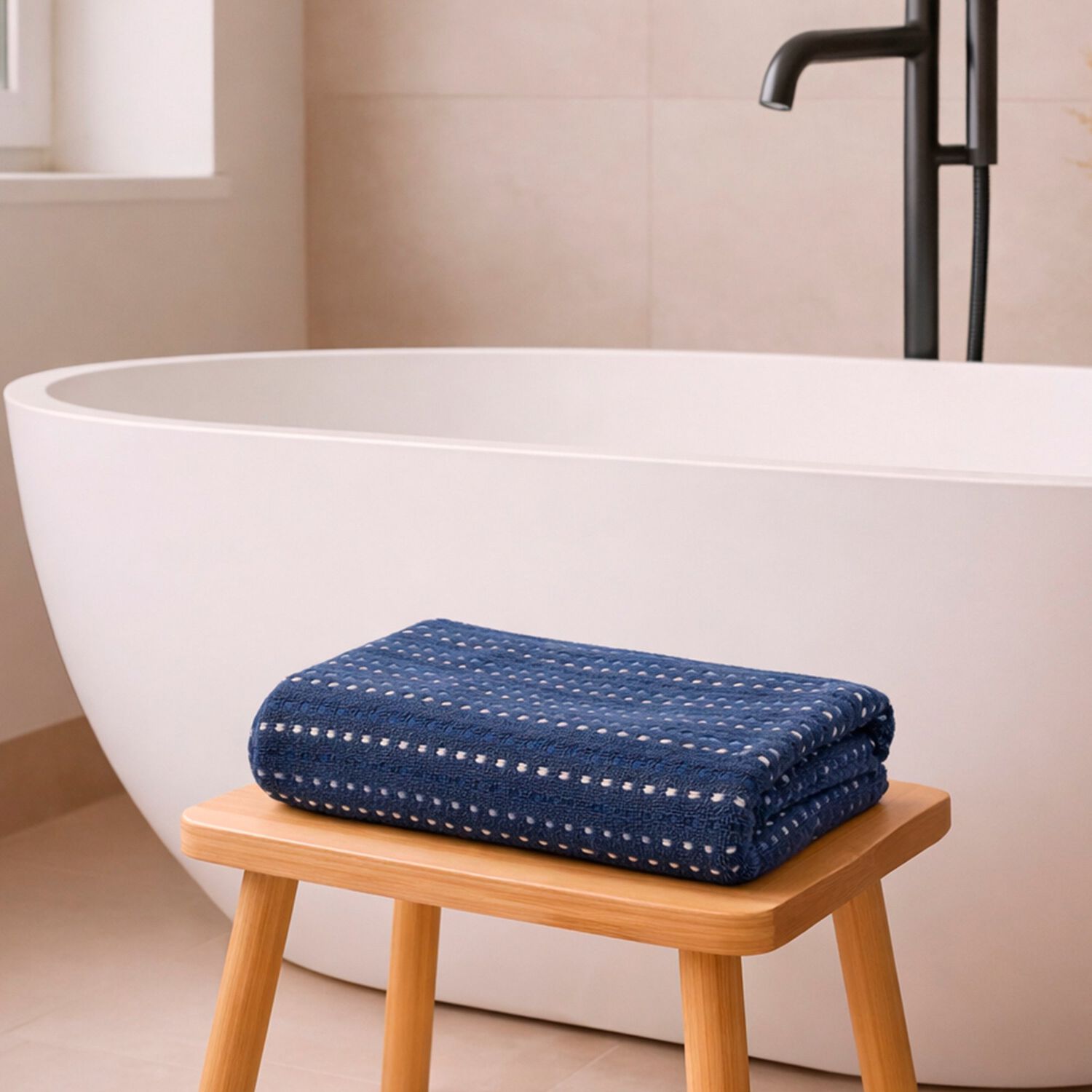 Toalla De Ba&ntilde;o Stripe Nautica Home 100% Algod&oacute;n76x137cm Azul image number 0.0