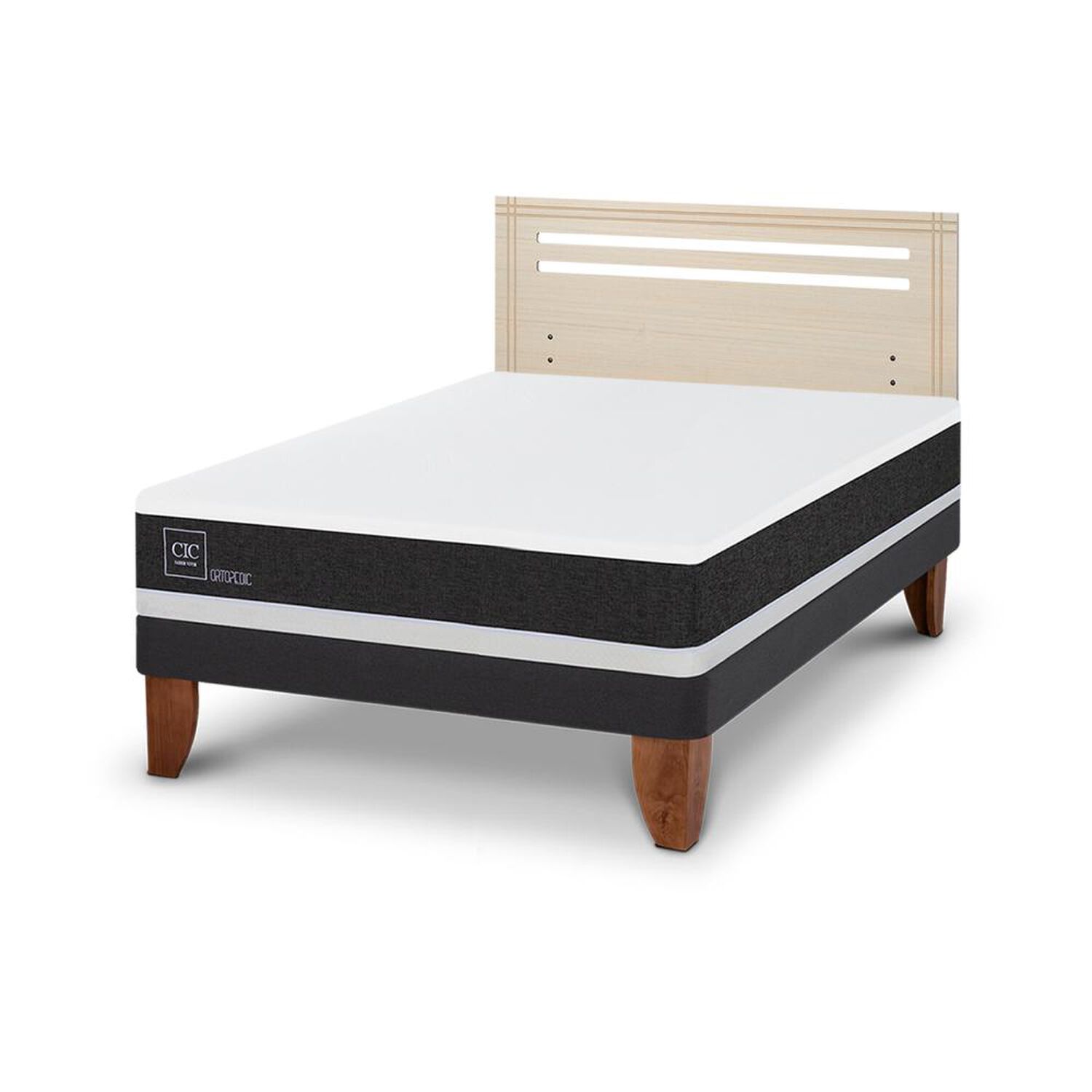 Cama Europea Cic Ortopedic / 2 Plazas / Base Normal + Respaldo image number 3.0