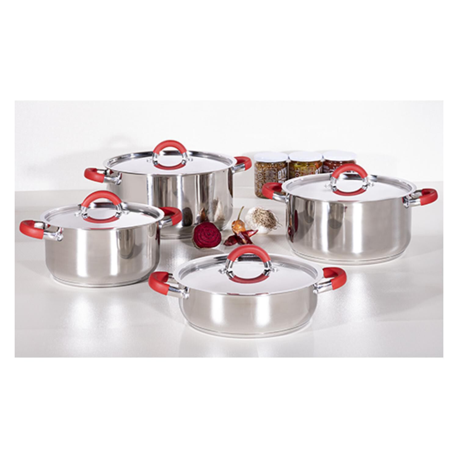 Set De Ollas Bateria De Cocina 8 Piezas Inoxidables Arte Andino image number 1.0