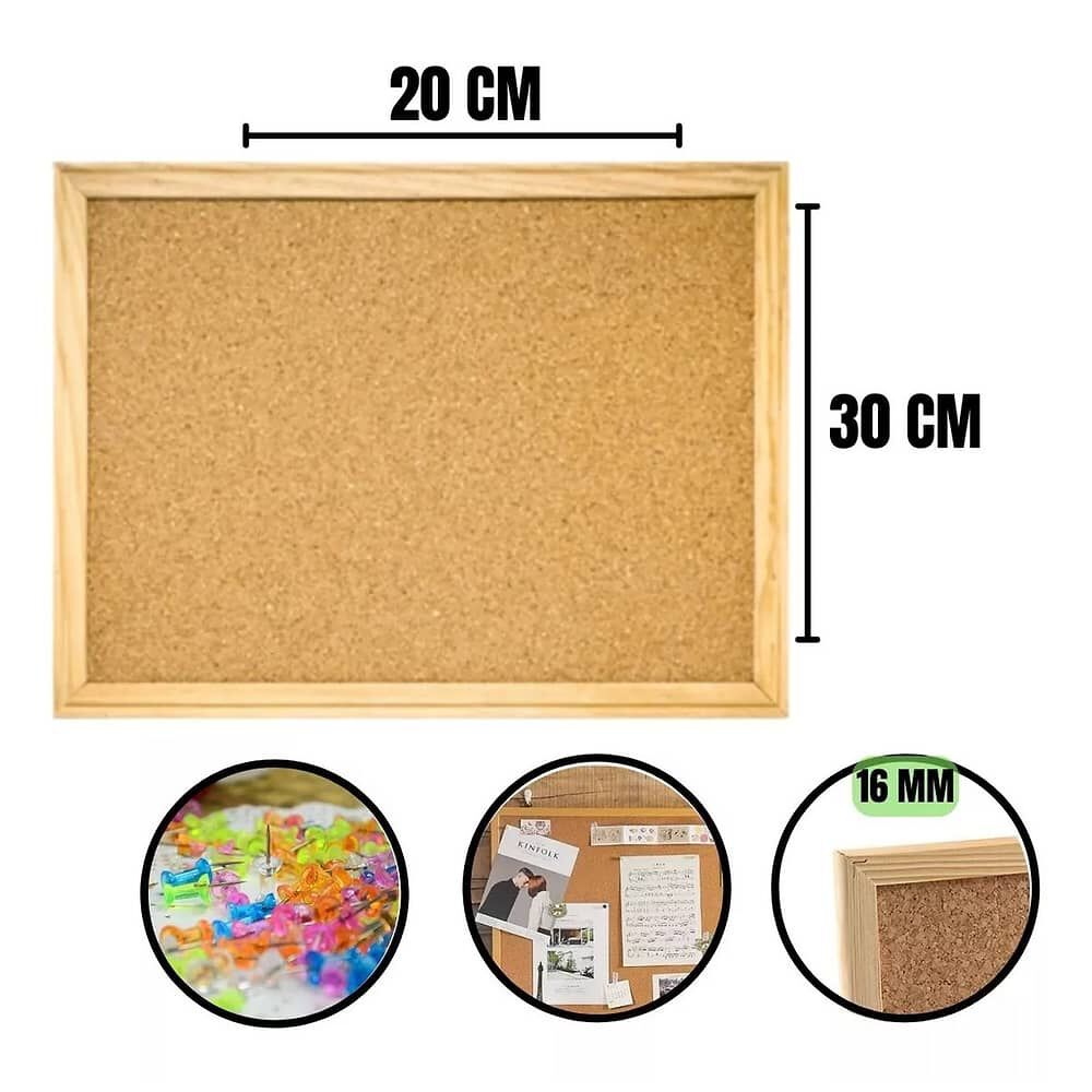 Pizarra Corcho Con Marco De Madera 20x30cm image number 2.0