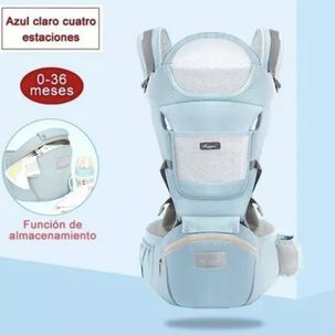 Mochila Porta Bebes Ergonómica Asiento Multifuncional 6 En 3 Celeste
