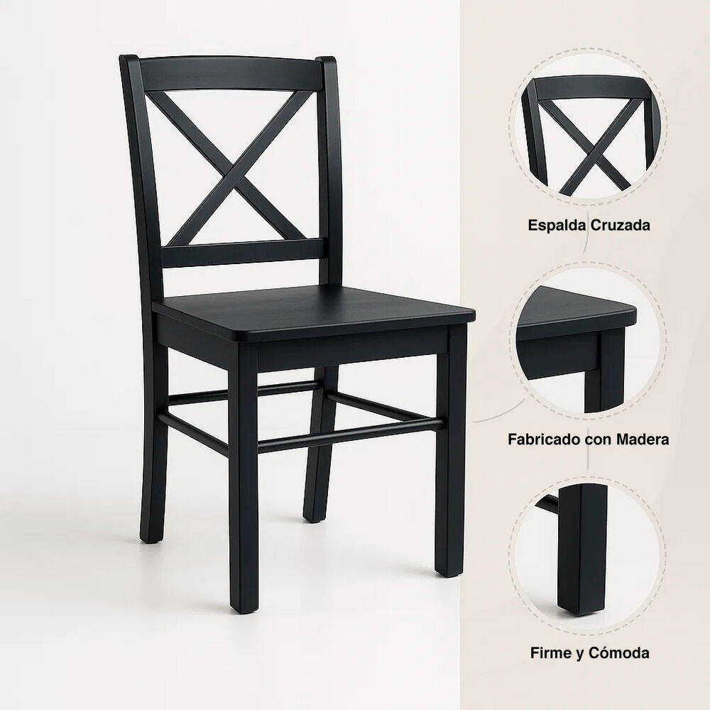 Silla De Madera Simply Negra image number 4.0