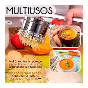 Machacador Prensa Aplastador De Papas Pur&eacute; Acero Inoxidable