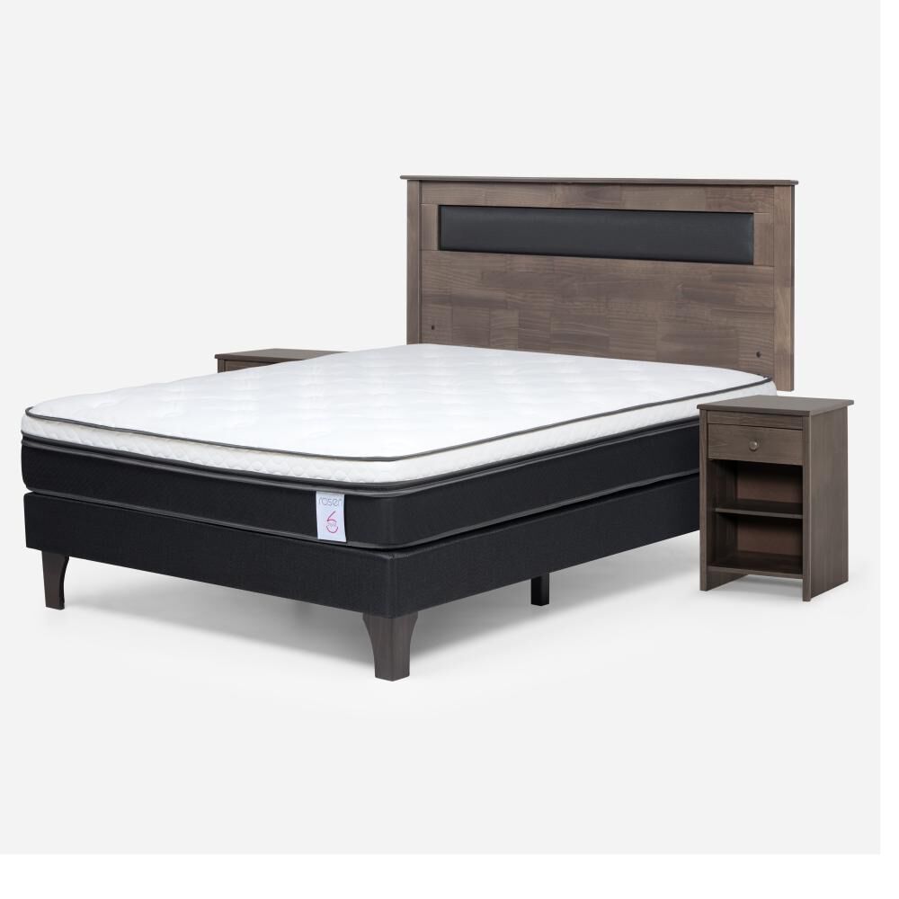 Cama Europea Rosen New Style 6 / 2 Plazas / Base Normal + Set De Maderas image number 1.0