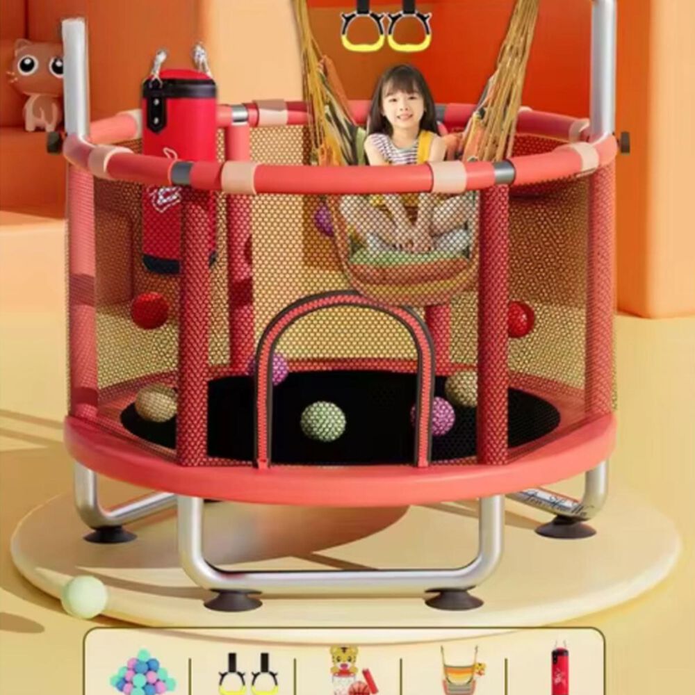 Cama El&aacute;stica Roja 150cm Con Barra + Juguetes Yep Home image number 3.0