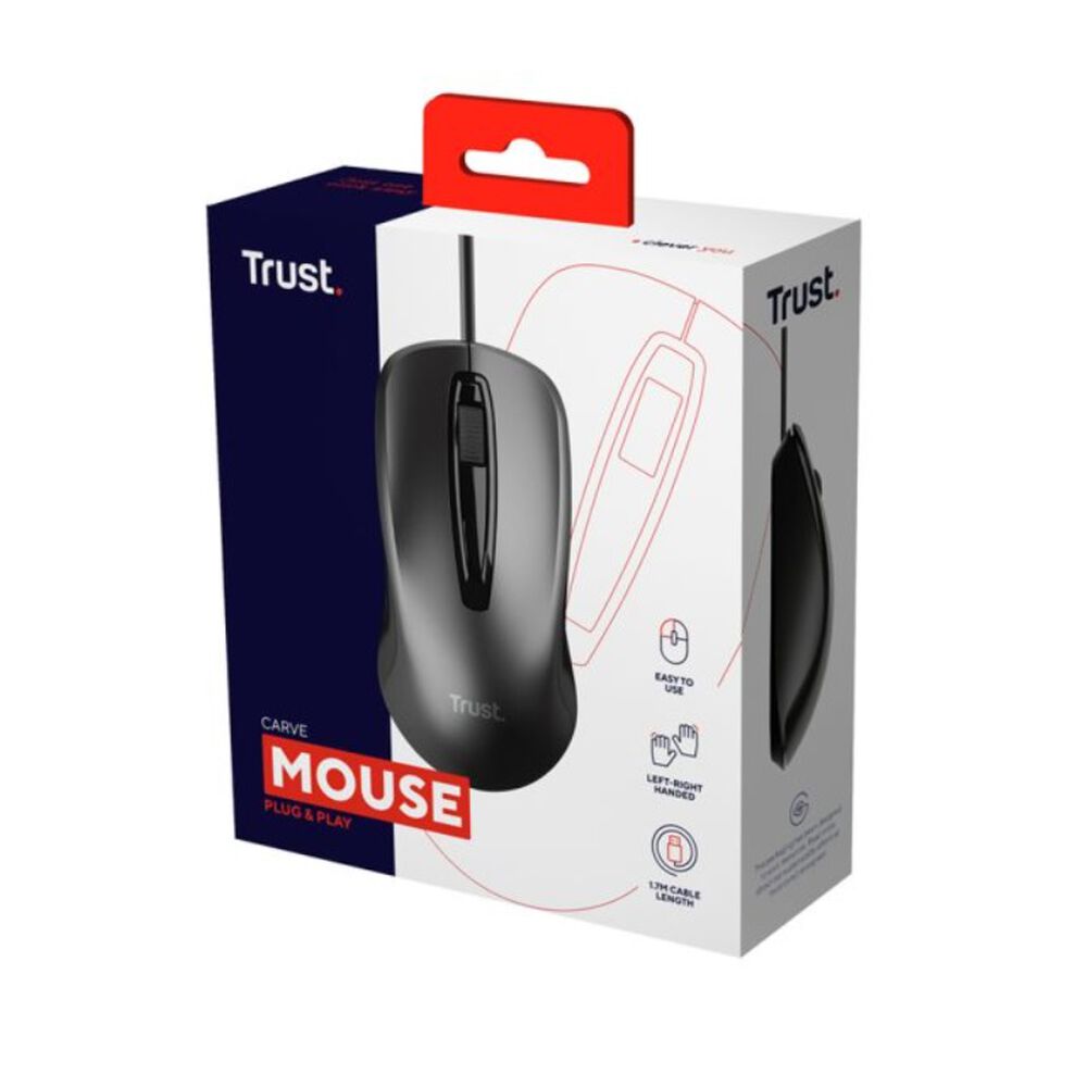 Mouse Óptico Alámbrico Usb Trust Carve Ambidiestro image number 6.0
