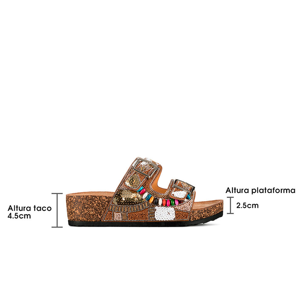 Sandalias Chalas Mujer Vintage Confort Pedrería Weide Gh136 image number 5.0