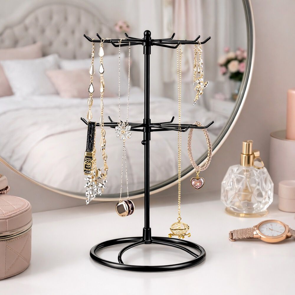 Exhibidor Met&aacute;lico 2 Niveles Para Joyas Y Collares image number 8.0