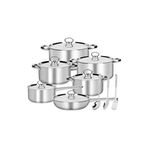 Juego Bater&iacute;a 15 Piezas Cocina Acero Inoxidable Plateado