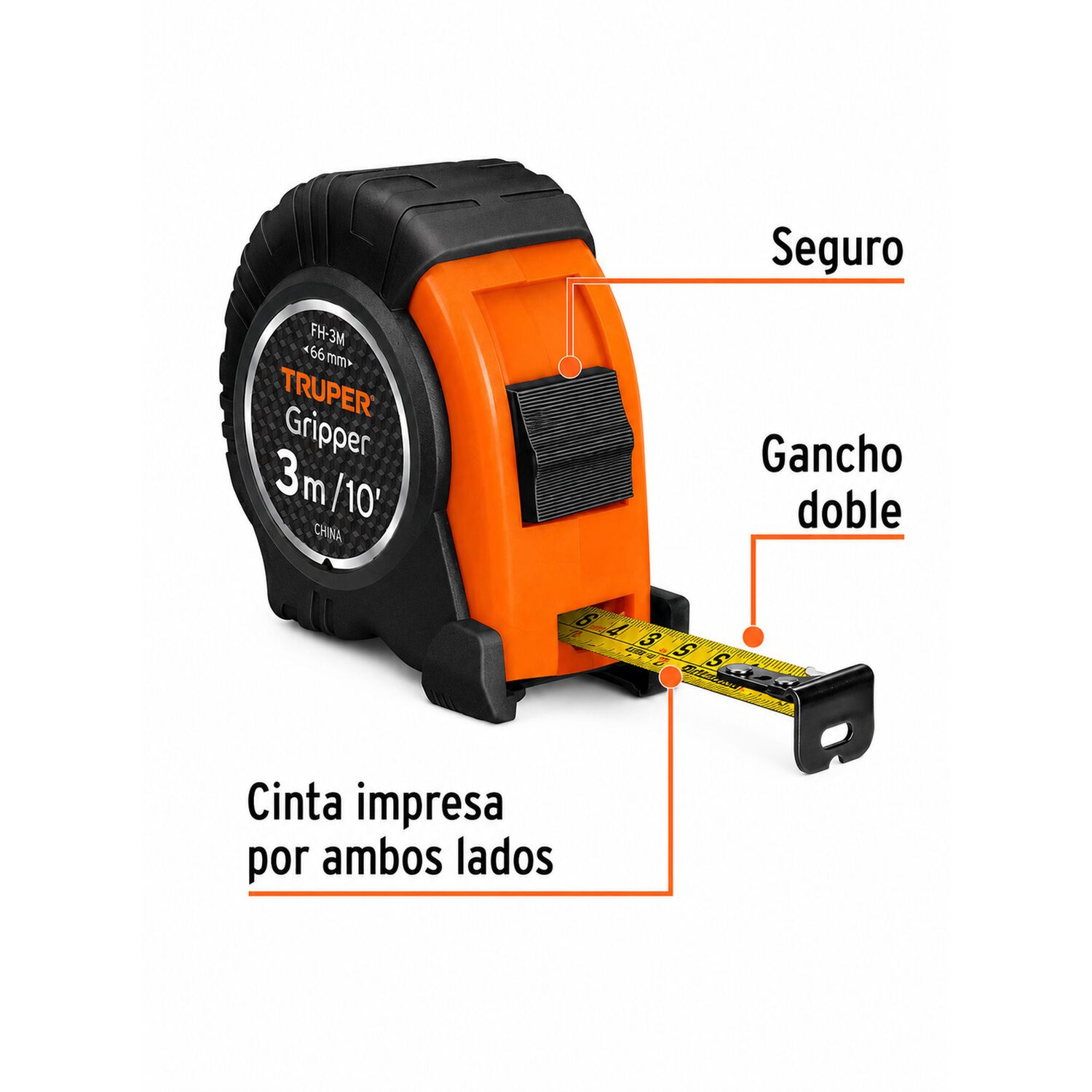Huincha Cinta De Medir 3m Truper Profesional image number 3.0
