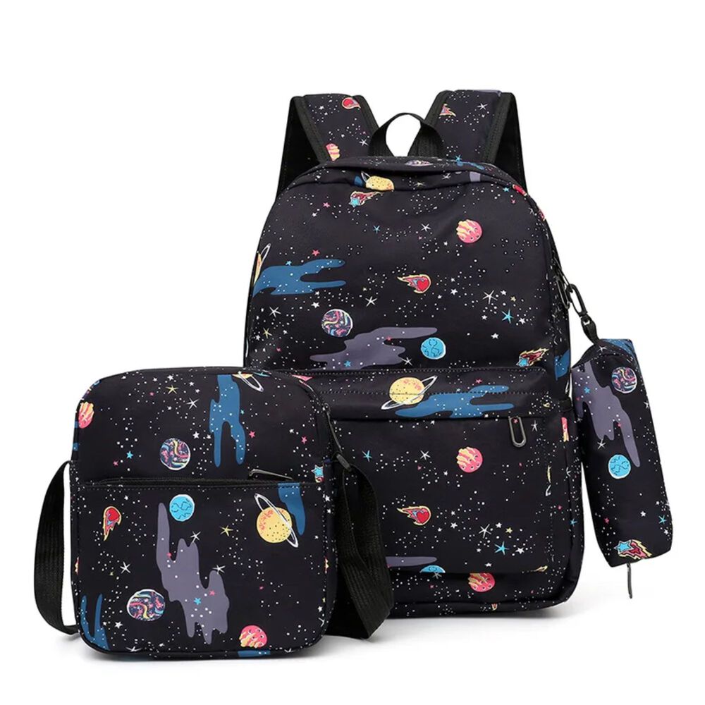 Pack Mochila Lonchera Estuche 43cm Juvenil Y Escolar Planets image number 0.0