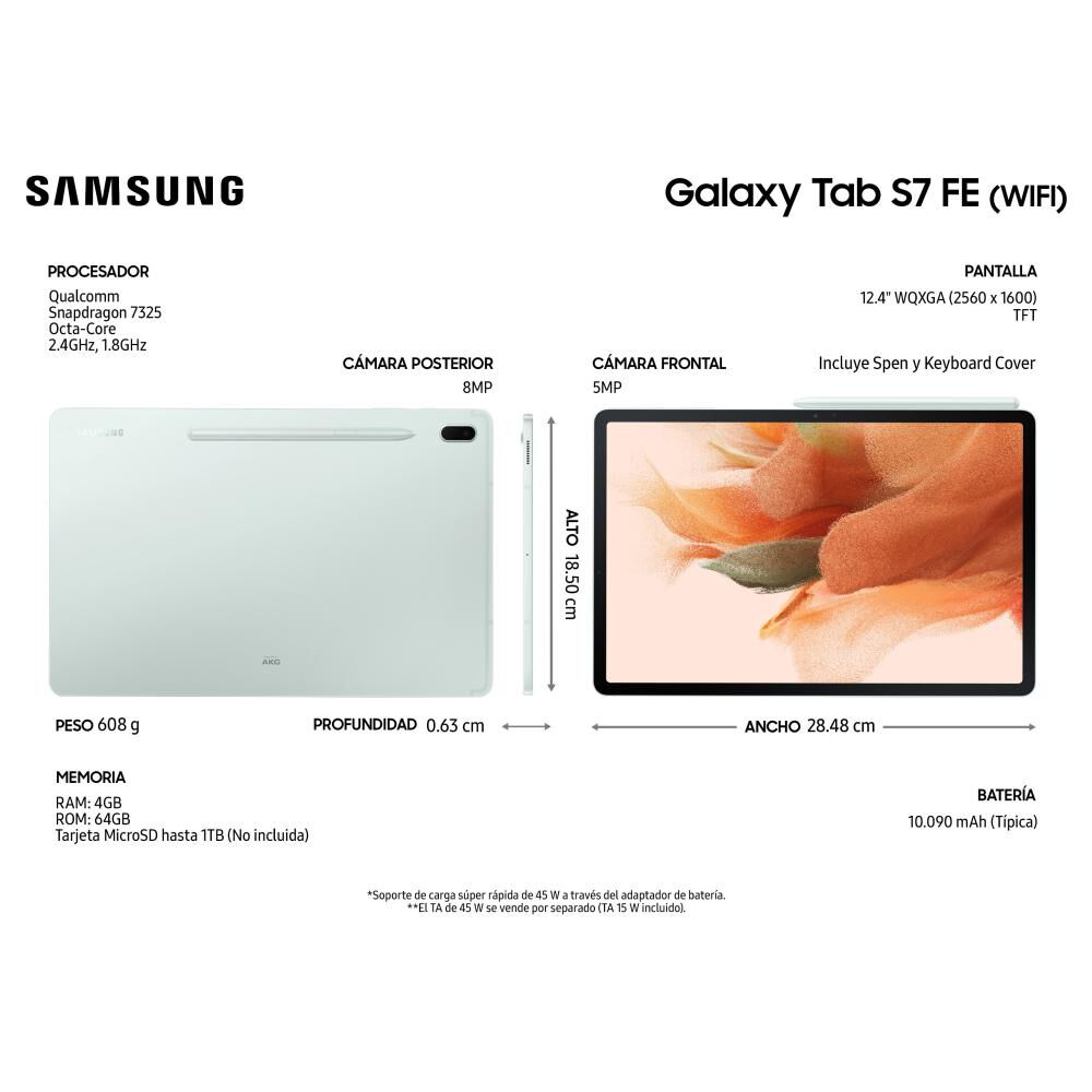 Tablet 12.4 " Samsung Galaxy Tab S7 FE / 4 GB RAM /  64 GB image number 5.0