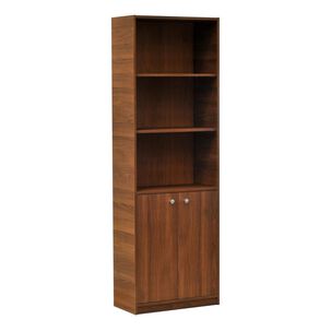 Librero Mobikit 6 Niveles Con Puerta Nogal