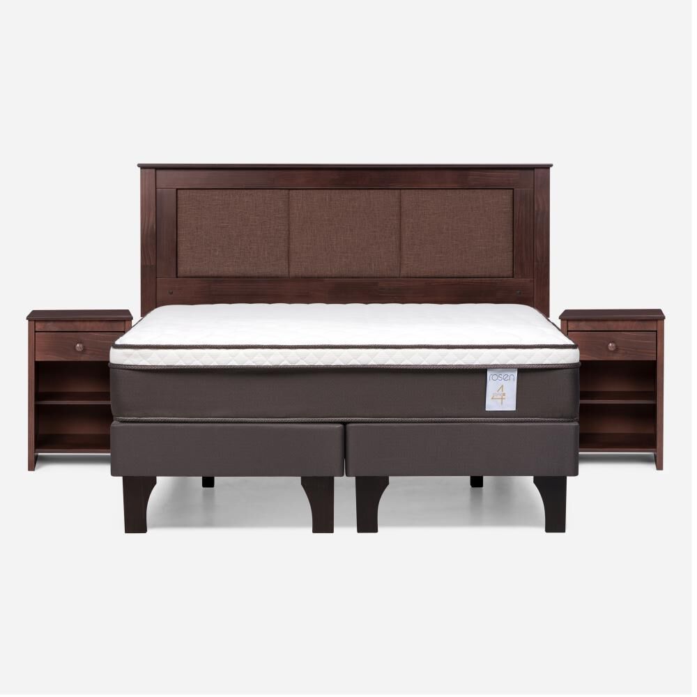Cama Europea Rosen New Style 4 Plus / 2 Plazas / Base Dividida + Set De Maderas Rachel image number 0.0