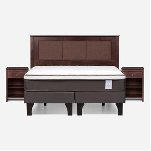 Cama Europea Rosen New Style 4 Plus / 2 Plazas / Base Dividida + Set De Maderas Rachel