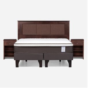 Cama Europea Rosen New Style 4 Plus / 2 Plazas / Base Dividida + Set De Maderas Rachel