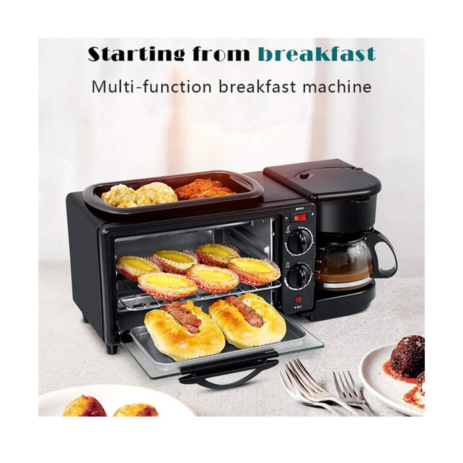 Horno Electrico 3 En 1 Sarten Grill Cafetera 1050w R5308 image number 3.0