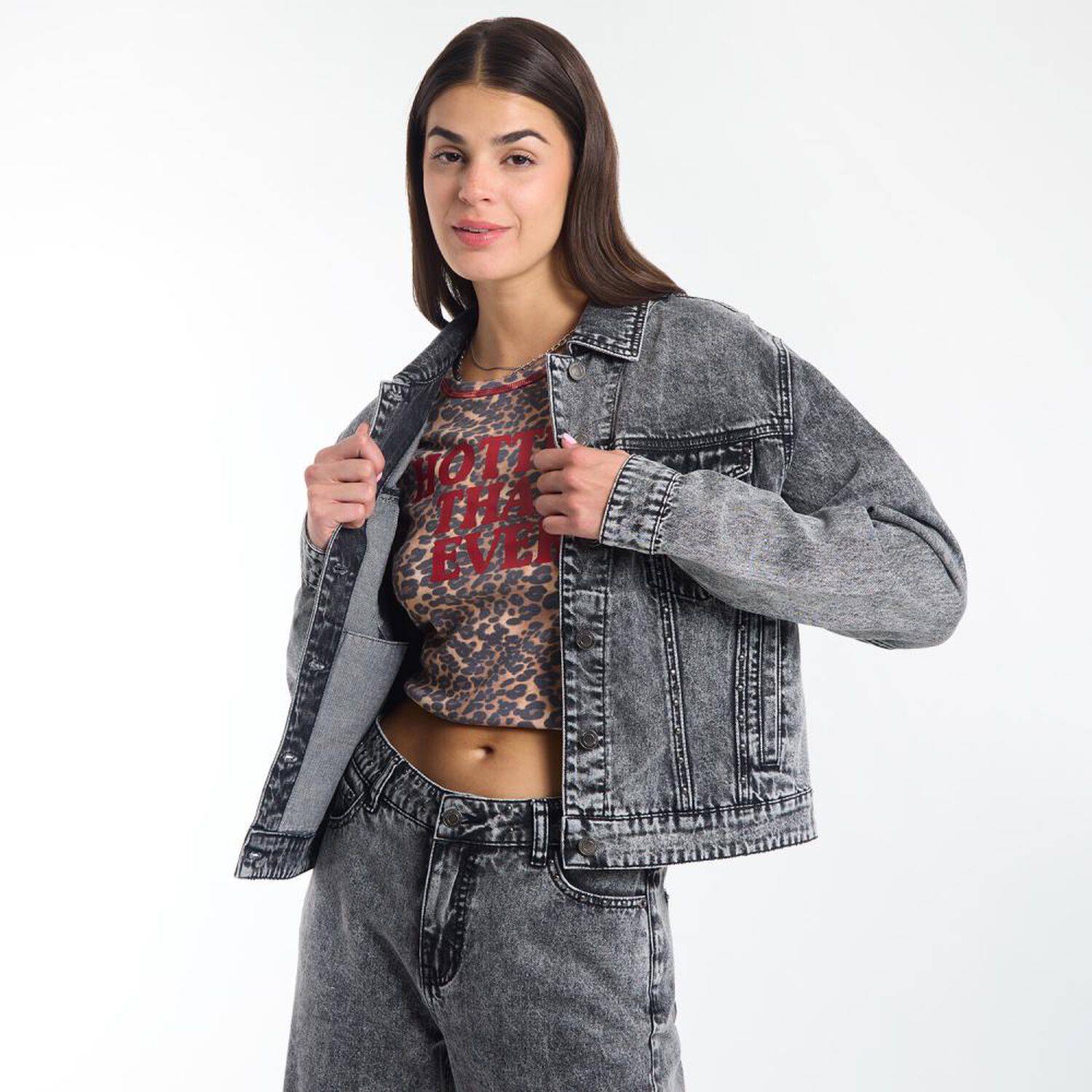 Chaqueta Denim Cuello Solapa Mujer Roly Go image number 2.0