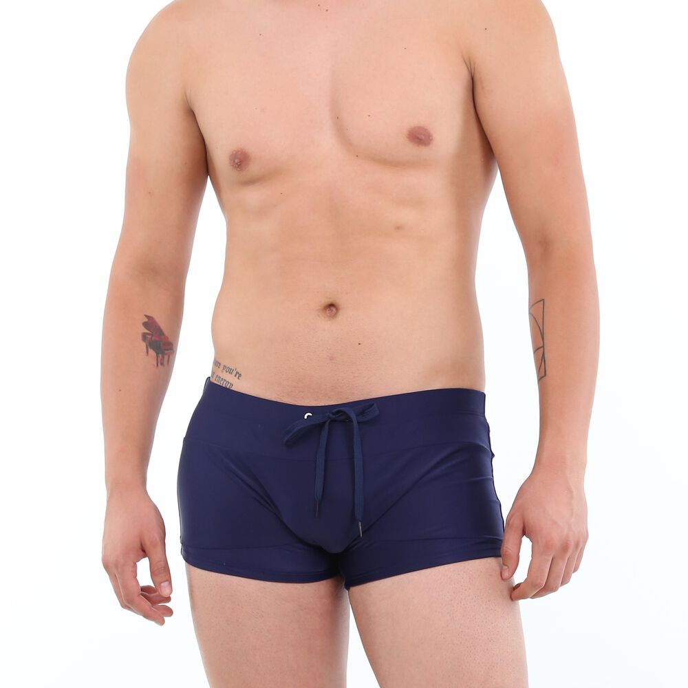 Traje De Baño Short Bóxer Para Hombres Azul Marino image number 0.0
