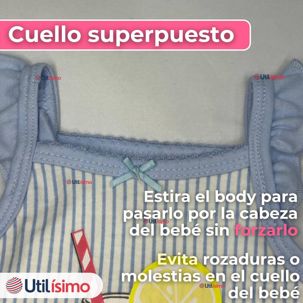 Pack 4 Bodys Niña Manga Corta Tedmimak 100% Algodón Little Bee image number 4.0