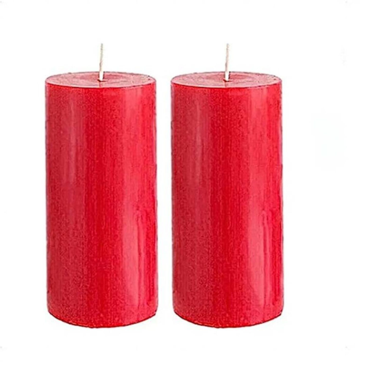 Pack De 2 Velas Cirios Rojos 10 X 5 Cm image number 0.0
